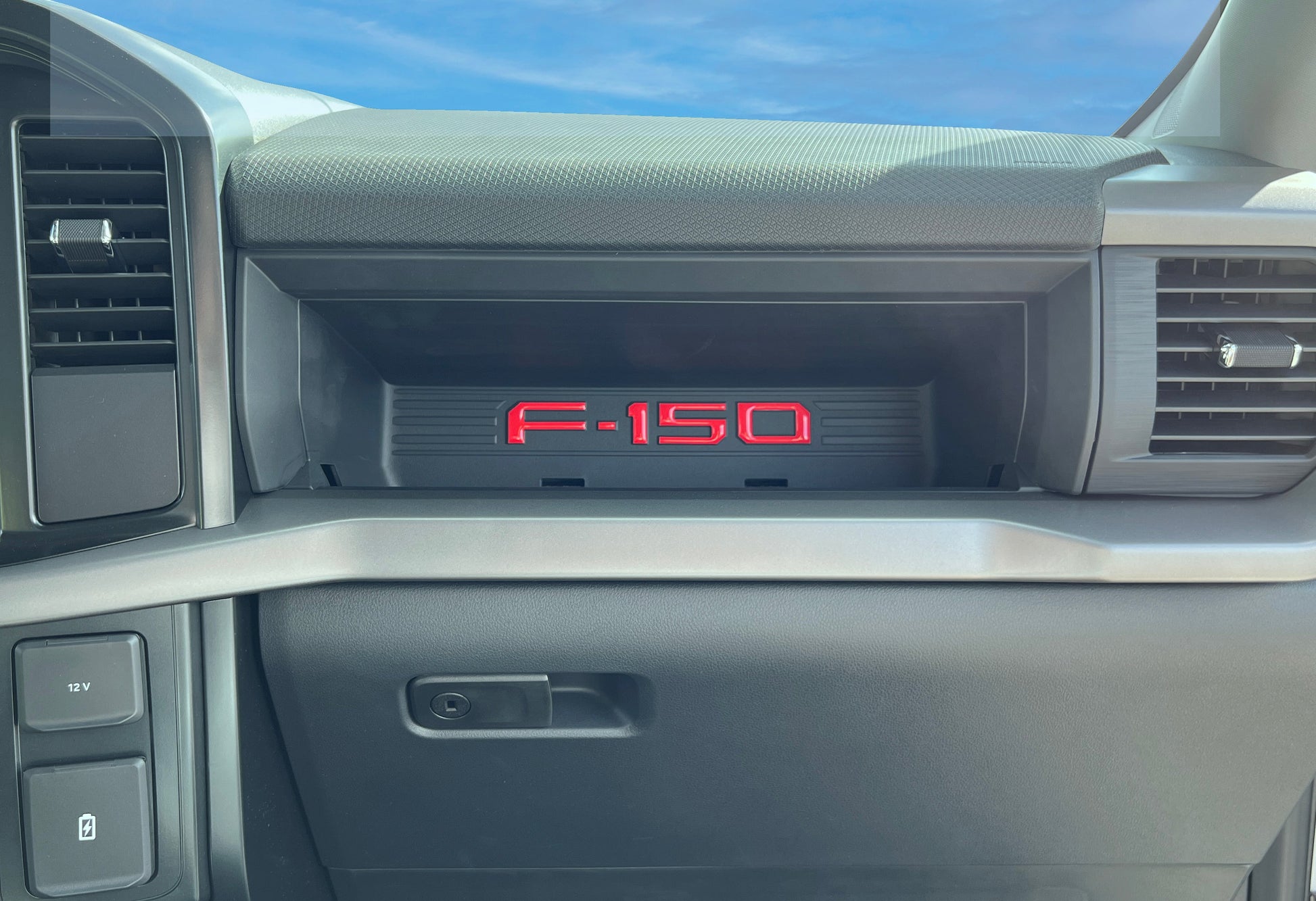 Passenger Cubby Letter Overlays Fits 2021-2026 Ford F-150 XL/STX by Tufskinz.com