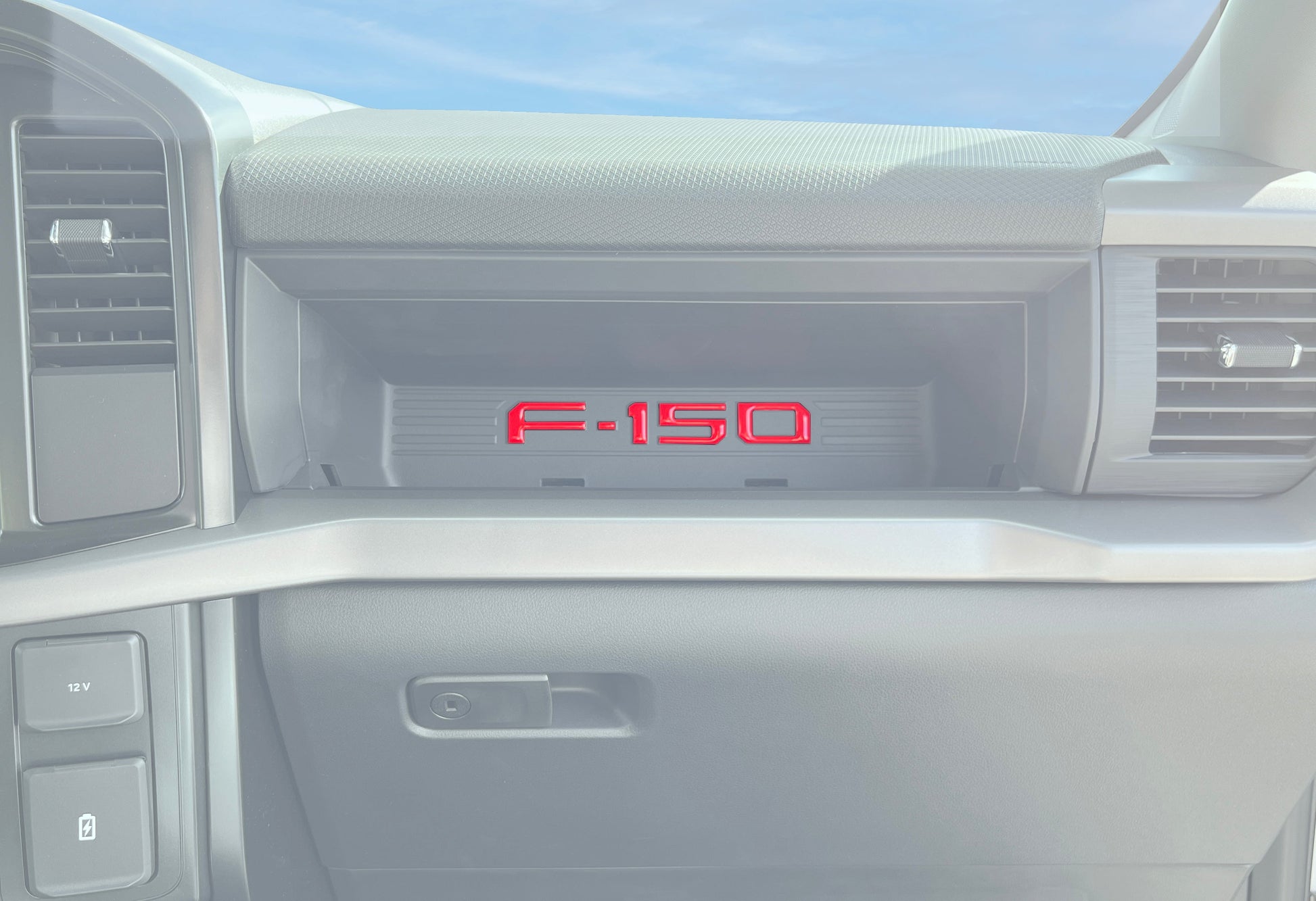 Passenger Cubby Letter Overlays Fits 2021-2026 Ford F-150 XL/STX by Tufskinz.com