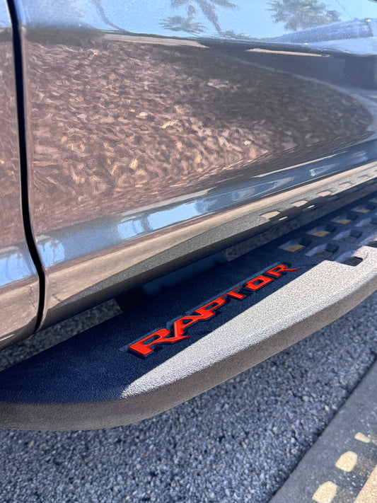 Running Board Emblem Overlays Fits 2017-2024 Ford F-150 Raptor by Tufskinz.com