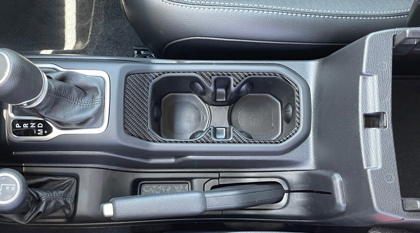 Cup Holder Accent Overlay Fits 2019-2026 Jeep Gladiator by Tufskinz.com
