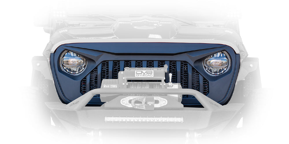 18+ Jeep JL & 20 Jeep JT Replacement Grill; Black by DV8 Offroad