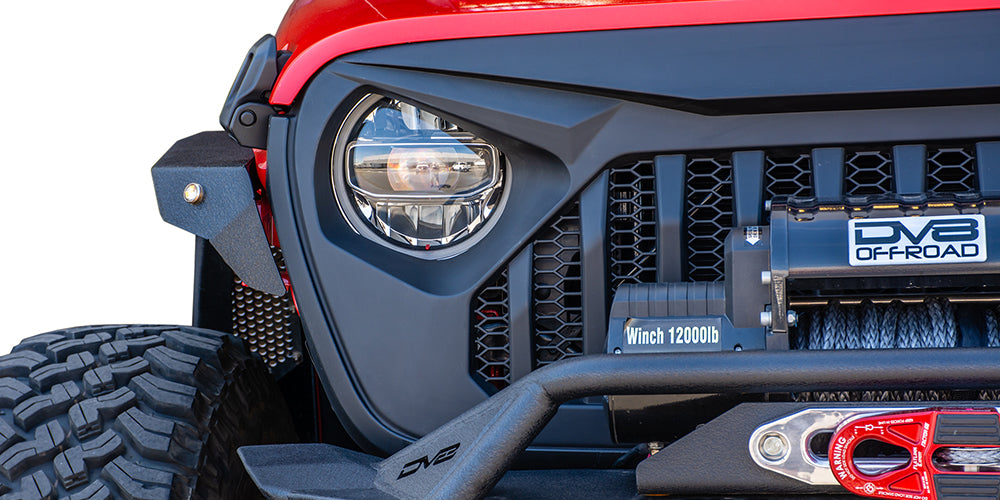 18+ Jeep JL & 20 Jeep JT Replacement Grill; Black by DV8 Offroad