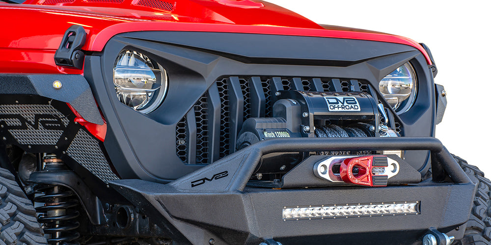 18+ Jeep JL & 20 Jeep JT Replacement Grill; Black by DV8 Offroad
