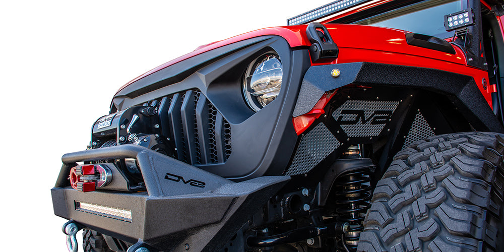 18+ Jeep JL & 20 Jeep JT Replacement Grill; Black by DV8 Offroad