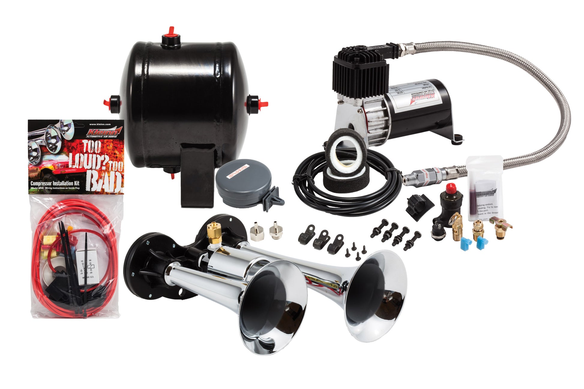 Chrome Dual Air Horn Kit by Kleinn Automotive Accessories