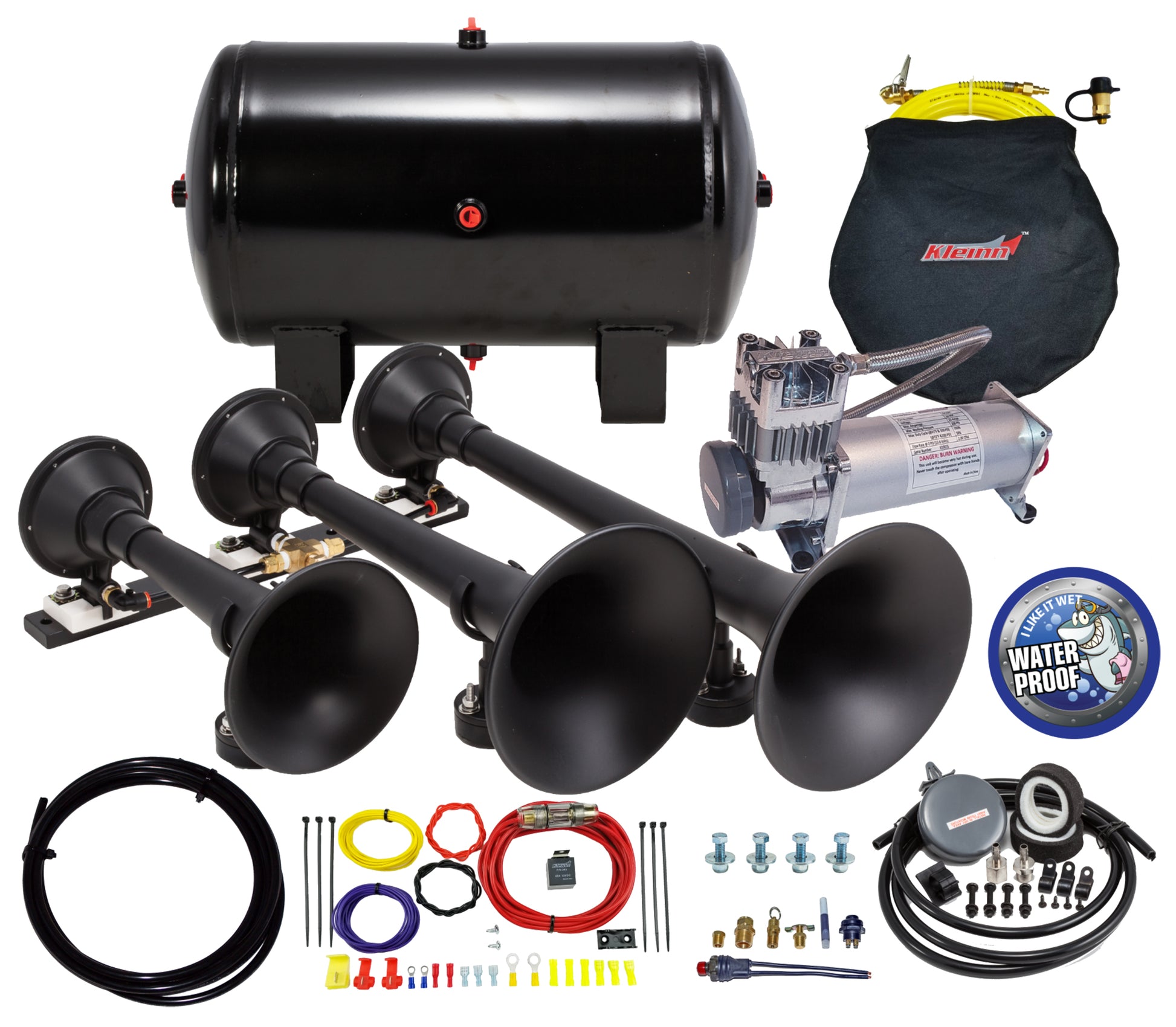 Black Triple Train Horn by Kleinn Automotive Accessories