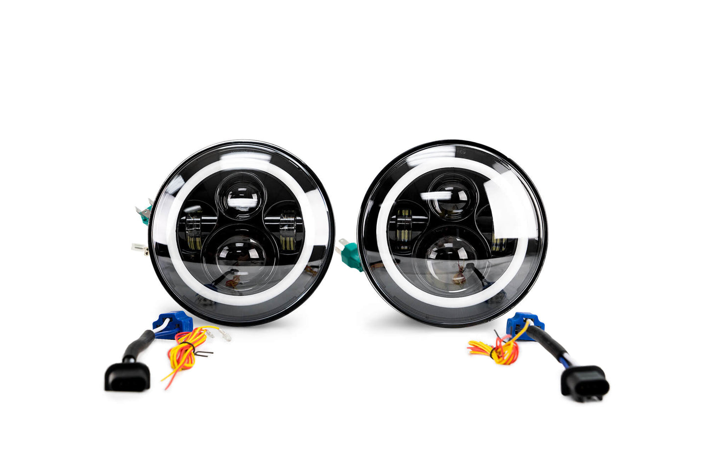 07-18 Jeep JK Projector Headlights; Halo by DV8 Offroad