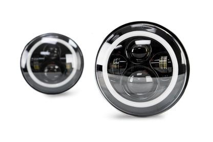 07-18 Jeep JK Projector Headlights; Halo by DV8 Offroad
