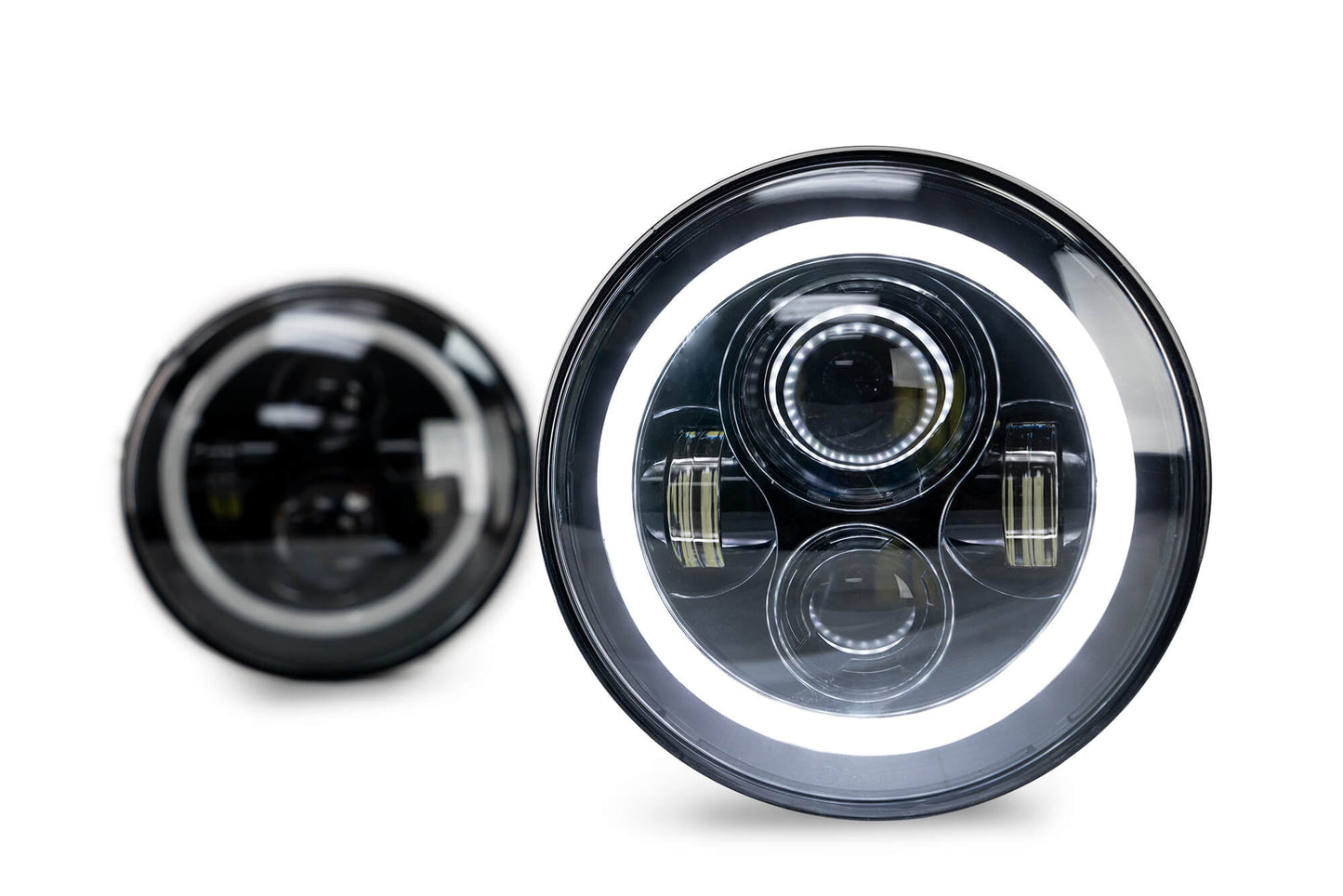 07-18 Jeep JK Projector Headlights; Halo by DV8 Offroad