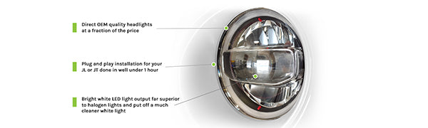 18+ Jeep JL & 20 Jeep JT LED Headlights; Chrome by DV8 Offroad