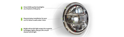 18+ Jeep JL & 20 Jeep JT LED Headlights; Chrome by DV8 Offroad