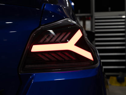 OLM Y-Spec LED Taillights (Smoke Lens White Optic) - 2015-2021 WRX / STI by MYX Automotive
