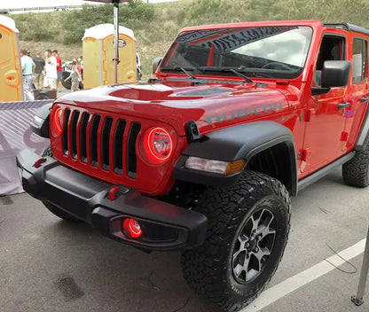 ORACLE Lighting 2018-2025 Jeep Wrangler JL LED Headlight Surface Mount Halo Kit by ORACLE Lighting