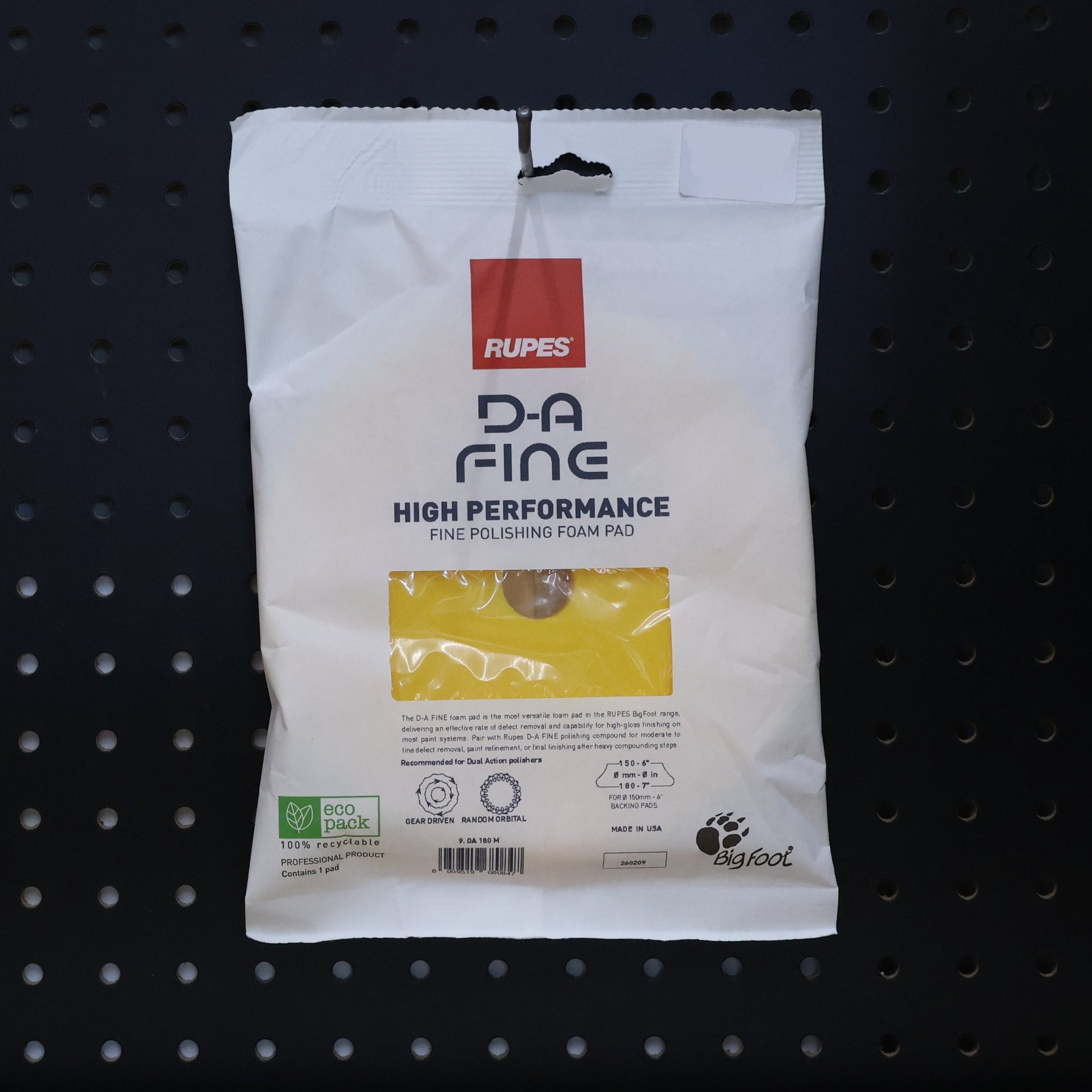 PAD, RUPES DA180M DA POLISH 7"YELW by Pal Automotive