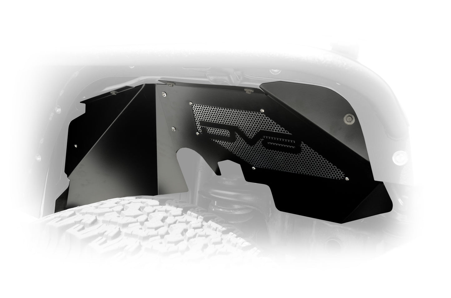 07-18 Jeep JK Inner Fender; Front; Black Finish by DV8 Offroad