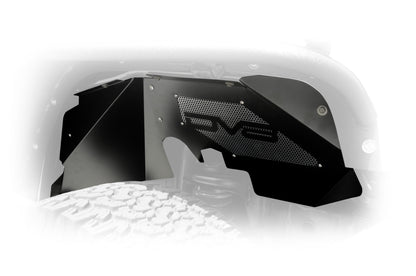 07-18 Jeep JK Inner Fender; Front; Black Finish by DV8 Offroad