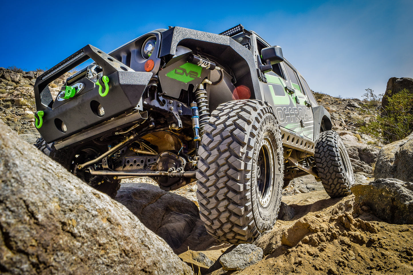 07-18 Jeep JK Inner Fender; Front; Black Finish by DV8 Offroad