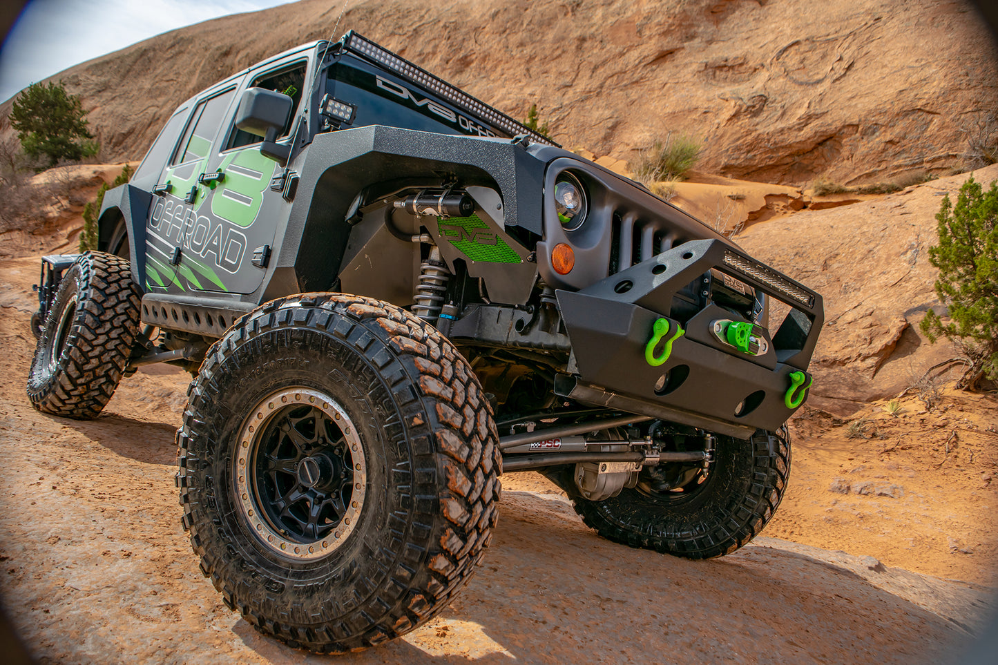 07-18 Jeep JK Inner Fender; Front; Black Finish by DV8 Offroad