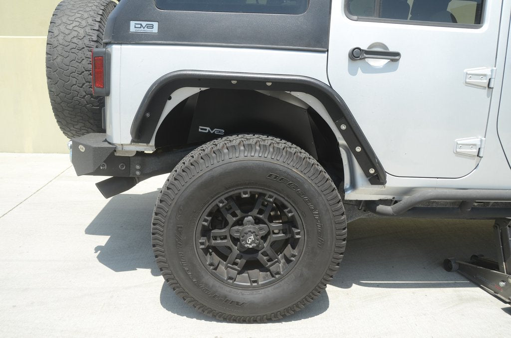 07-18 Jeep JK Inner Fender; Rear; Black Finish by DV8 Offroad