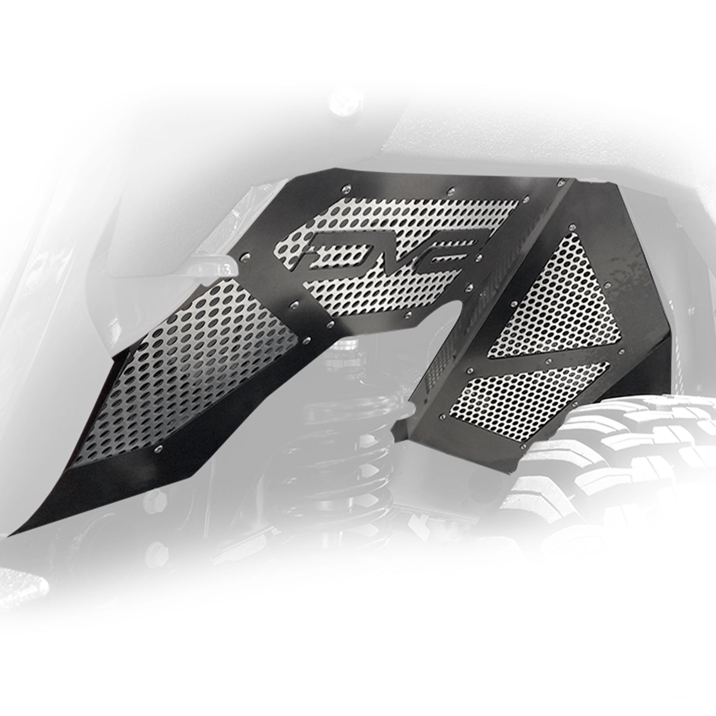 18+ Jeep JL/20+ Jeep JT Inner Fender; Black; Front by DV8 Offroad