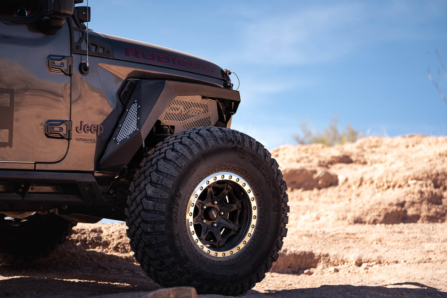 18+ Jeep JL/20+ Jeep JT Inner Fender; Black; Front by DV8 Offroad