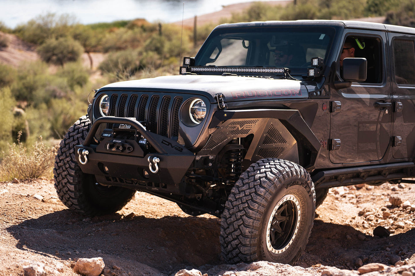 18+ Jeep JL/20+ Jeep JT Inner Fender; Black; Front by DV8 Offroad