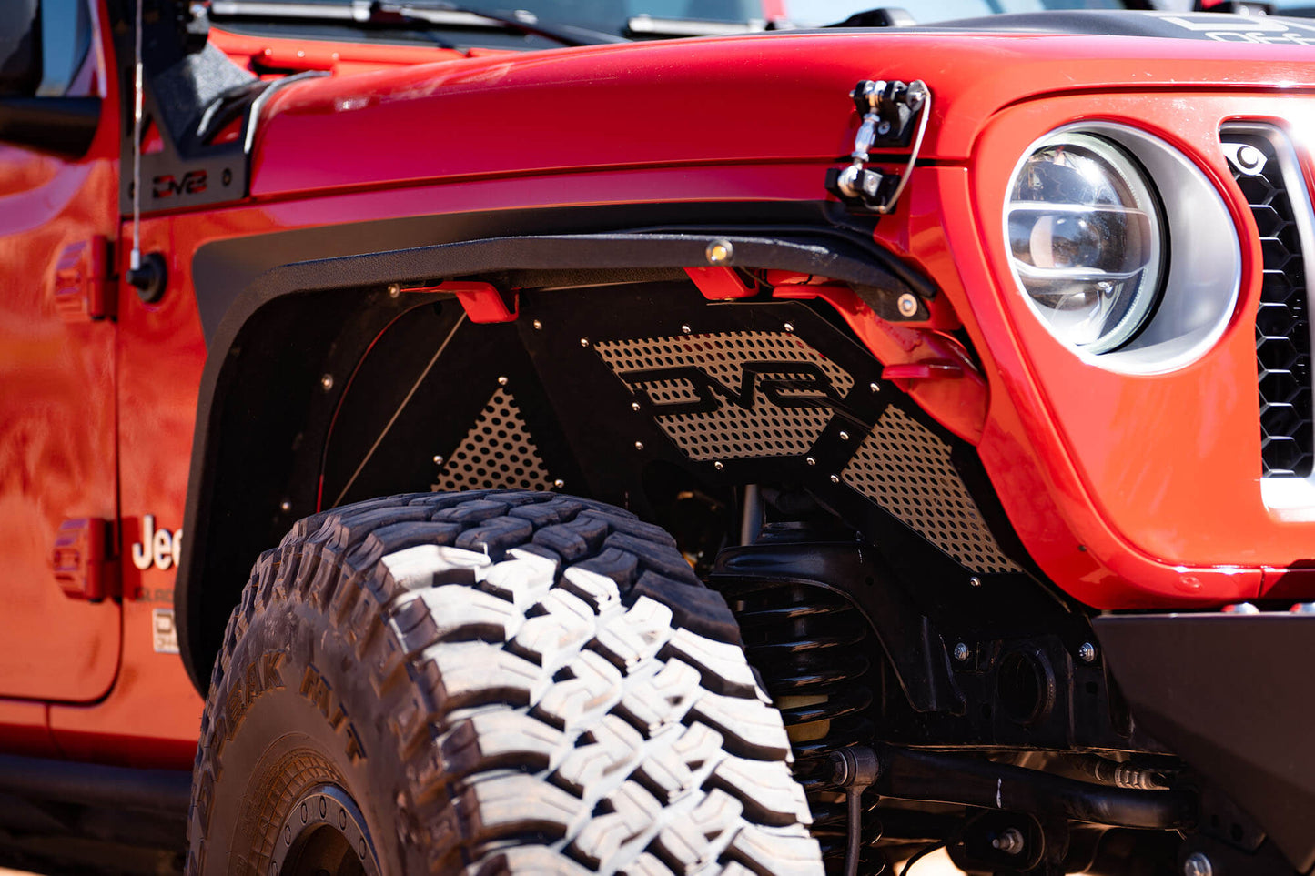 18+ Jeep JL/20+ Jeep JT Inner Fender; Black; Front by DV8 Offroad