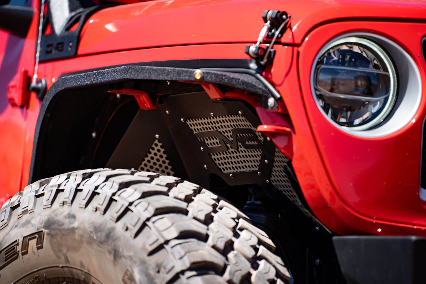 18+ Jeep JL/20+ Jeep JT Inner Fender; Black; Front by DV8 Offroad