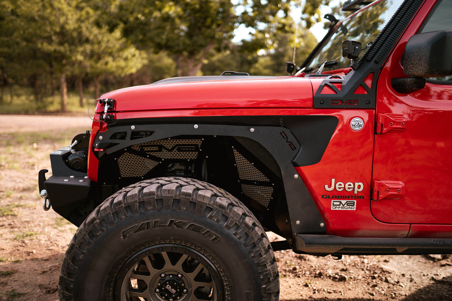 18+ Jeep JL/20+ Jeep JT Inner Fender; Black; Front by DV8 Offroad