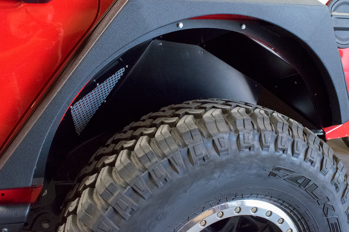 18+ Jeep JL Inner Fender; Rear; Black Finish by DV8 Offroad
