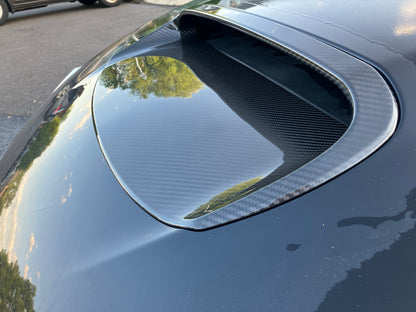 OLM LE Dry Carbon Fiber Hood Scoop Cover - 2010-2014 WRX / STI with Hood Scoop Cover by MYX Automotive