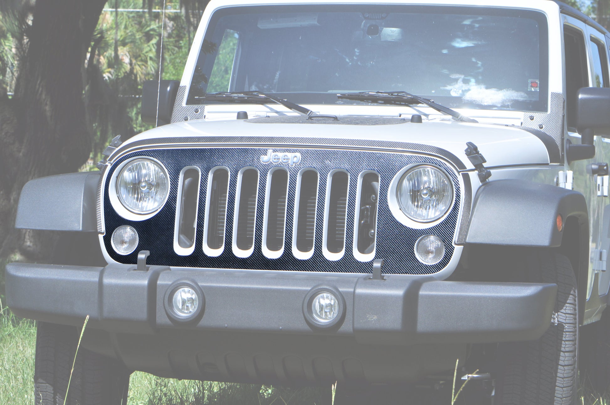 Front Grill Overlay Fits 2007-2018 Jeep Wrangler JK by Tufskinz.com