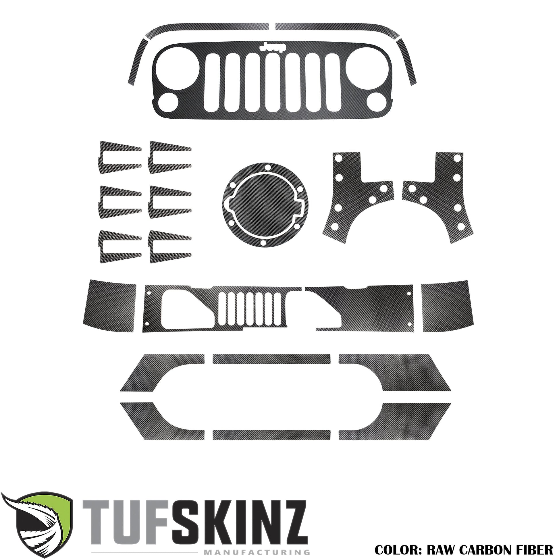 Exterior Trim Kit Fits 2007-2018 Jeep Wrangler JK by Tufskinz.com