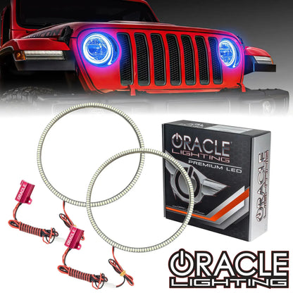 ORACLE Lighting 2018-2025 Jeep Wrangler JL LED Headlight Surface Mount Halo Kit by ORACLE Lighting