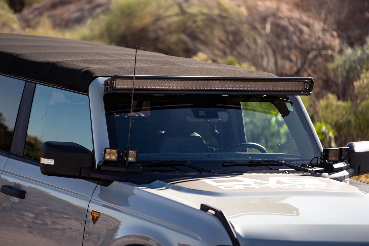 2021-22 Ford Bronco; 52-Inch Straight LED Light Bar Mount by DV8 Offroad