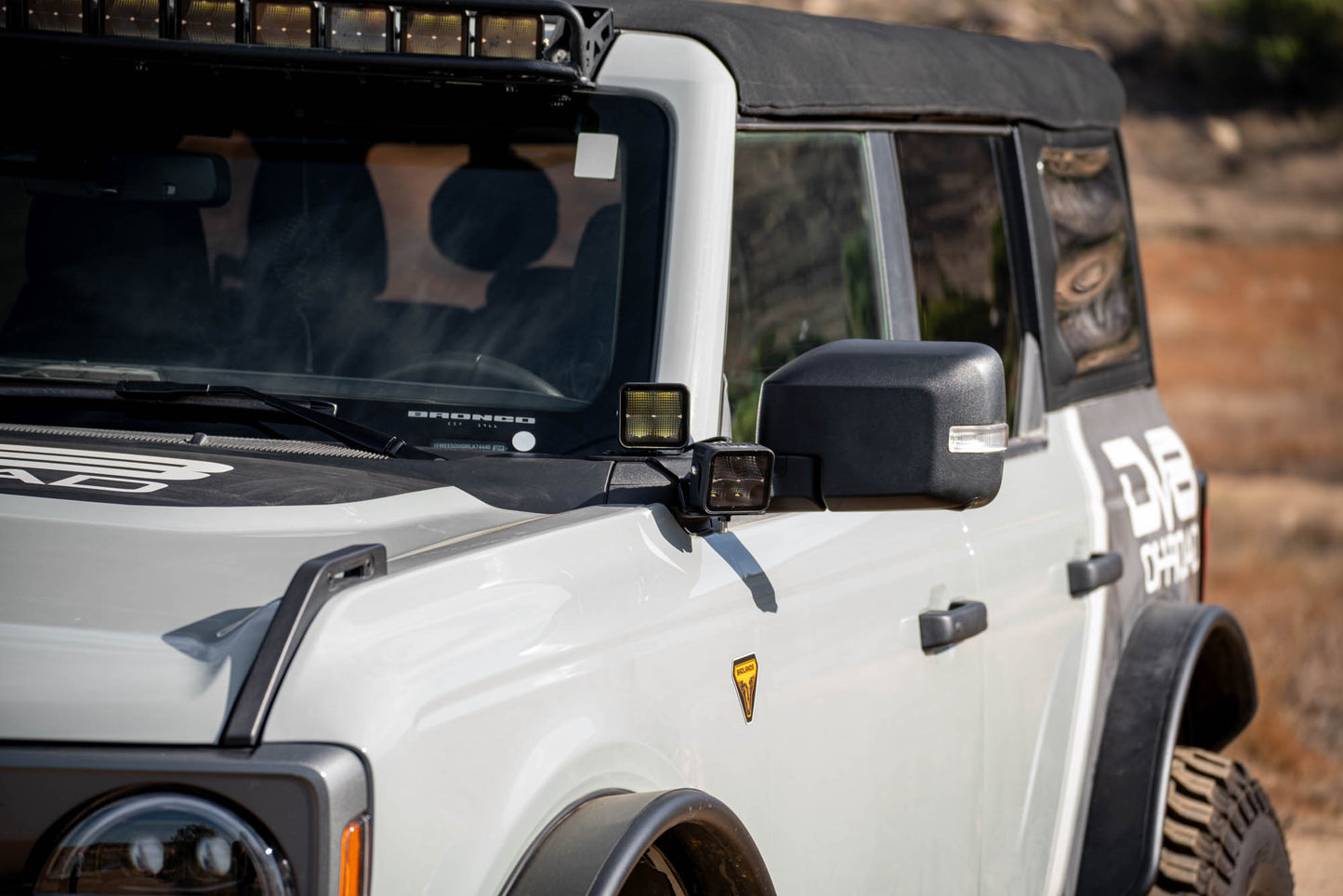Ford Bronco A-Pillar Dual Light Pod Drop Mounts by DV8 Offroad
