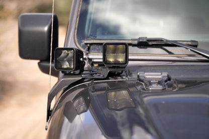 2018-22 Jeep JL & 2020-2022 Jeep JT A-Pillar Dual Pod Light Mounts by DV8 Offroad