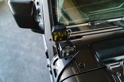 Jeep Wrangler JL & Gladiator JT A-Pillar Dual Light Pod Mounts by DV8 Offroad