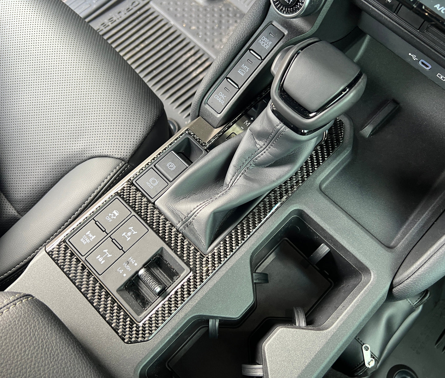 Shifter Surround Accent Trim Fits 2024-2026 Toyota Land Cruiser by Tufskinz.com
