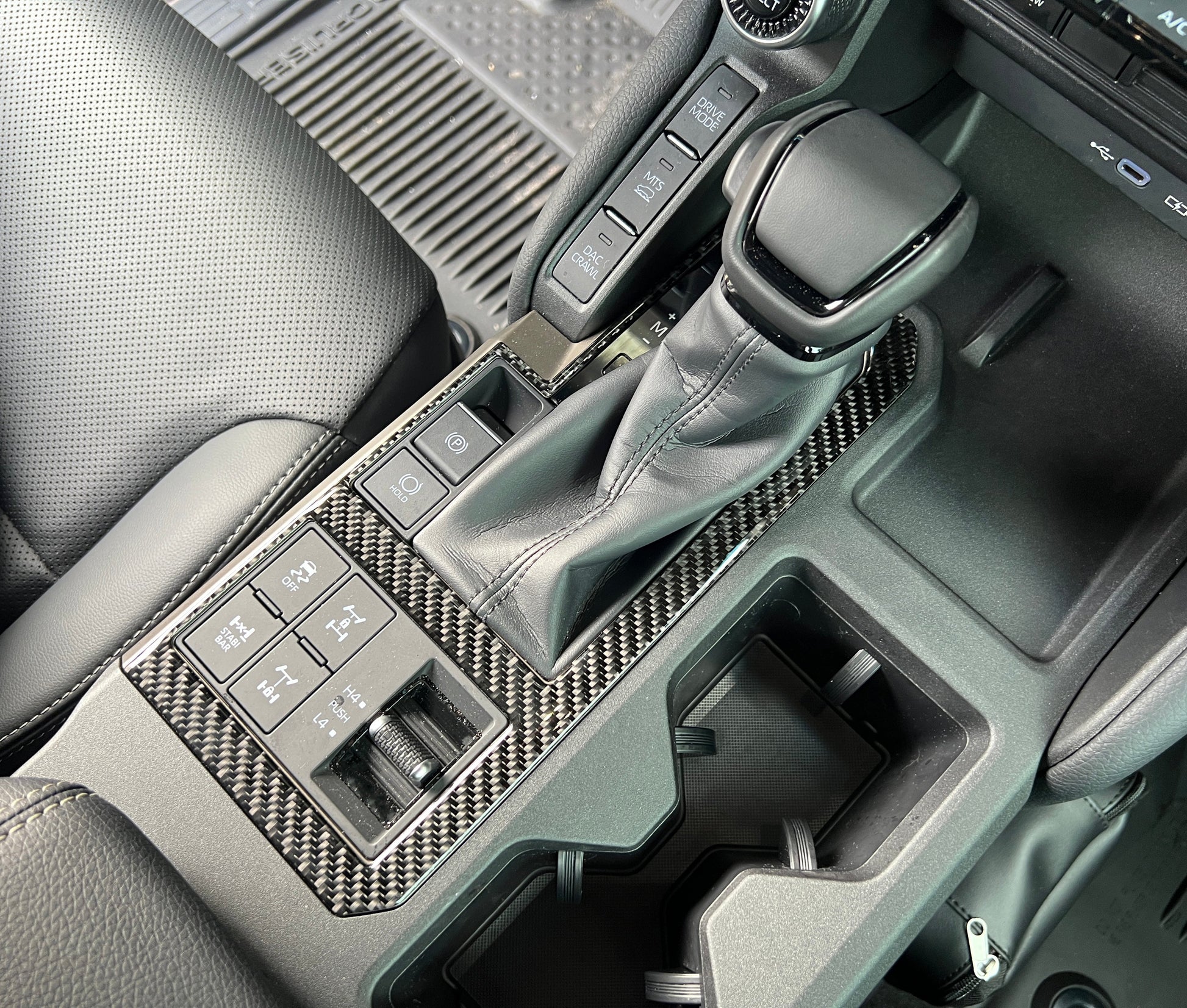 Shifter Surround Accent Trim Fits 2024-2026 Toyota Land Cruiser by Tufskinz.com