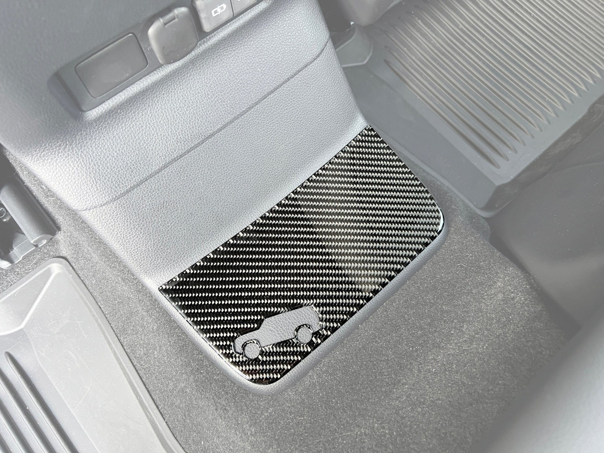 Rear Center Console Kick Plate Overlays Fits 2024-2026 Toyota Land Cruiser by Tufskinz.com