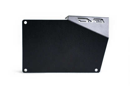 Front license plate relocation bracket places plate to the side of the bumper. by DV8 Offroad