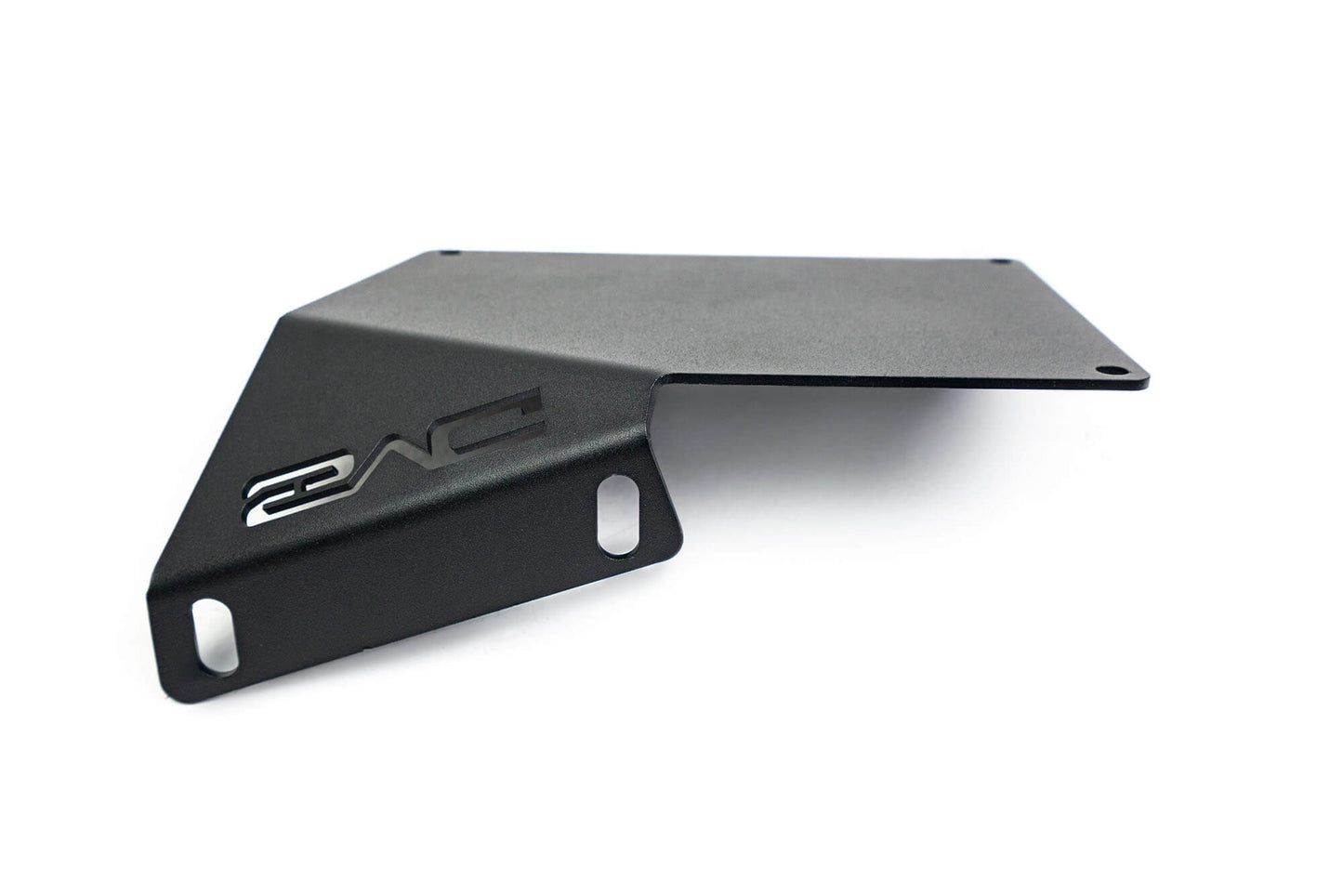 Front license plate relocation bracket places plate to the side of the bumper. by DV8 Offroad