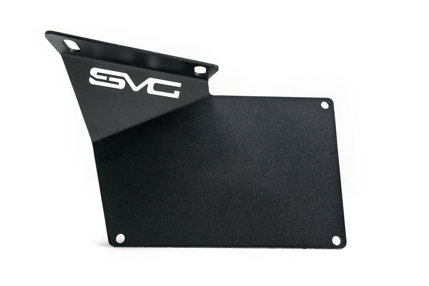 Front license plate relocation bracket places plate to the side of the bumper. by DV8 Offroad