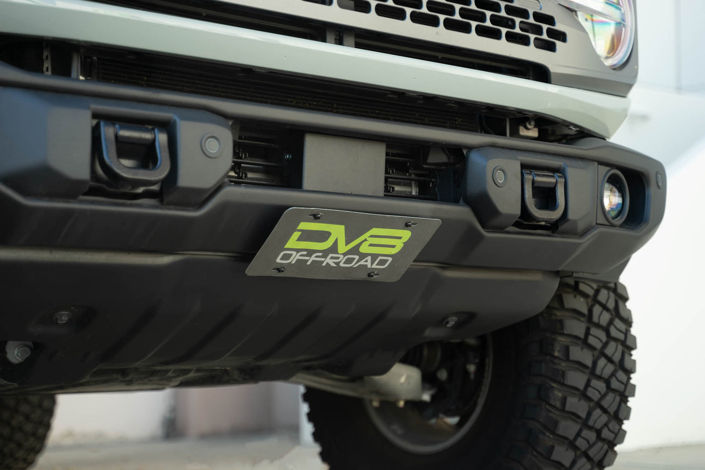 Ford Bronco Capable Bumper Slanted Front License Plate Mount by DV8 Offroad