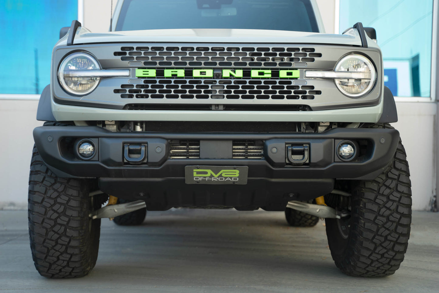 Ford Bronco Capable Bumper Slanted Front License Plate Mount by DV8 Offroad