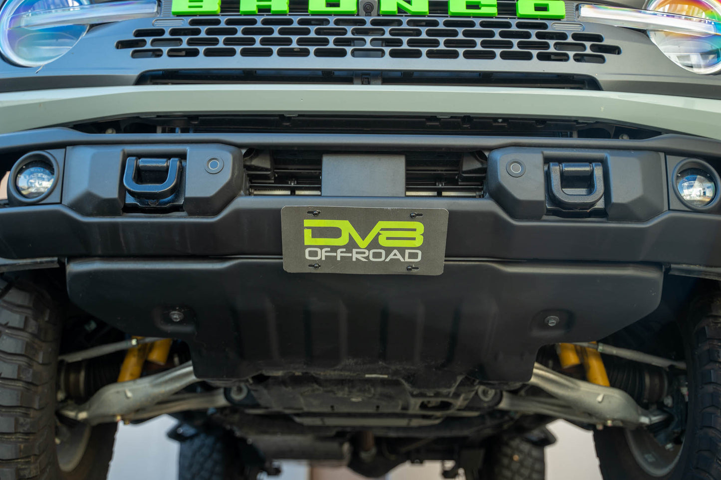 Ford Bronco Capable Bumper Slanted Front License Plate Mount by DV8 Offroad