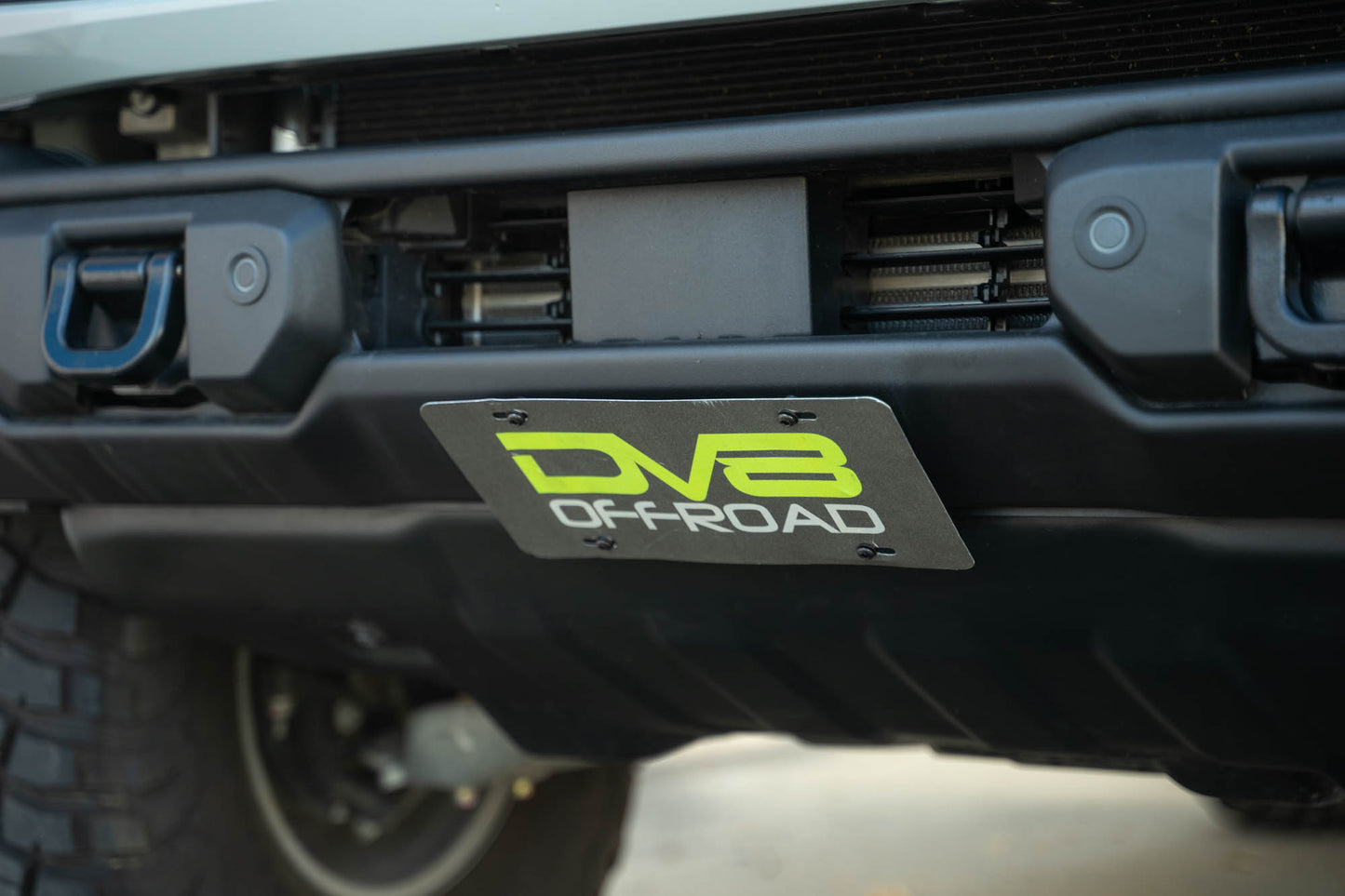 Ford Bronco Capable Bumper Slanted Front License Plate Mount by DV8 Offroad