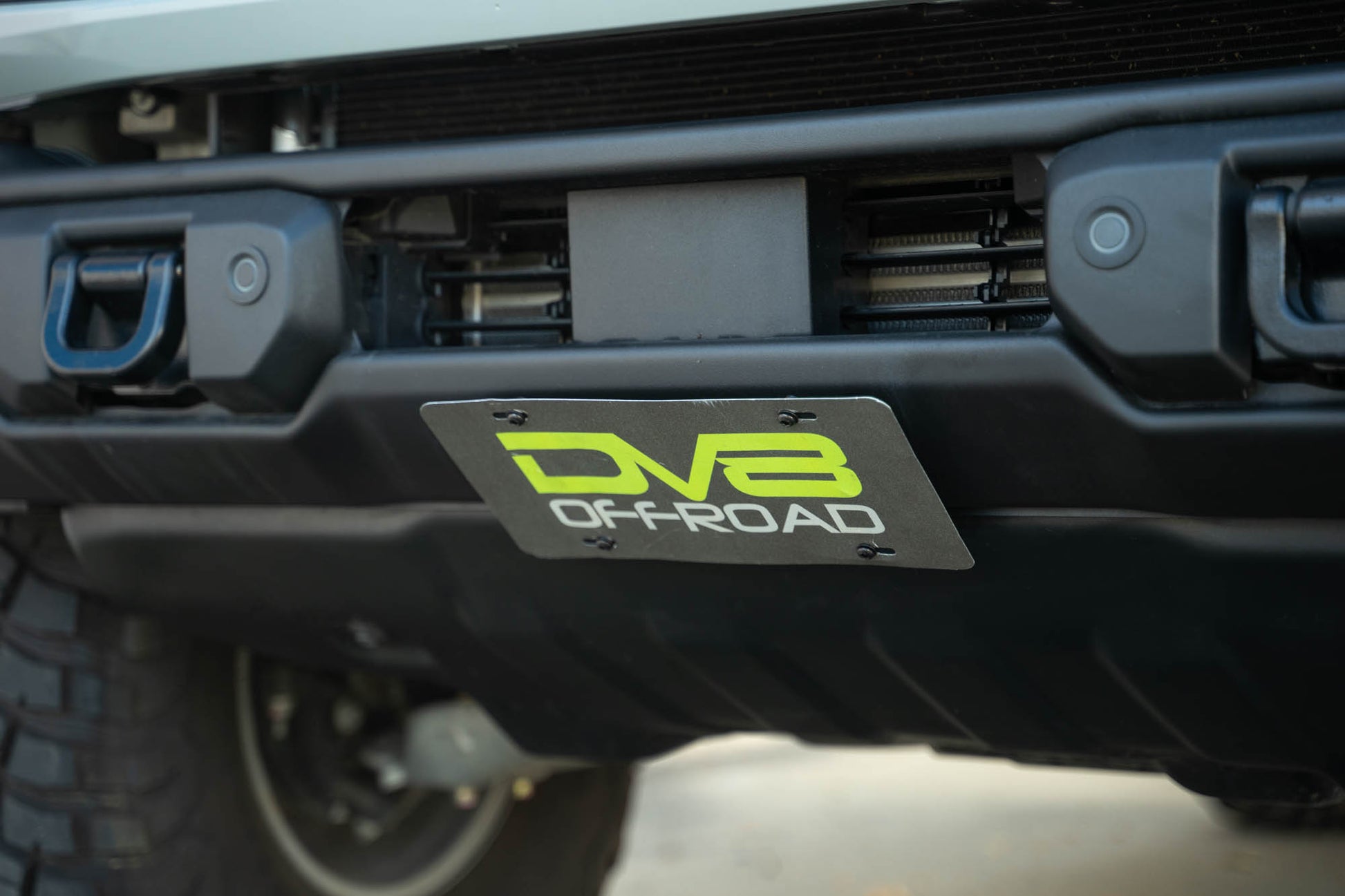 Ford Bronco Capable Bumper Slanted Front License Plate Mount by DV8 Offroad