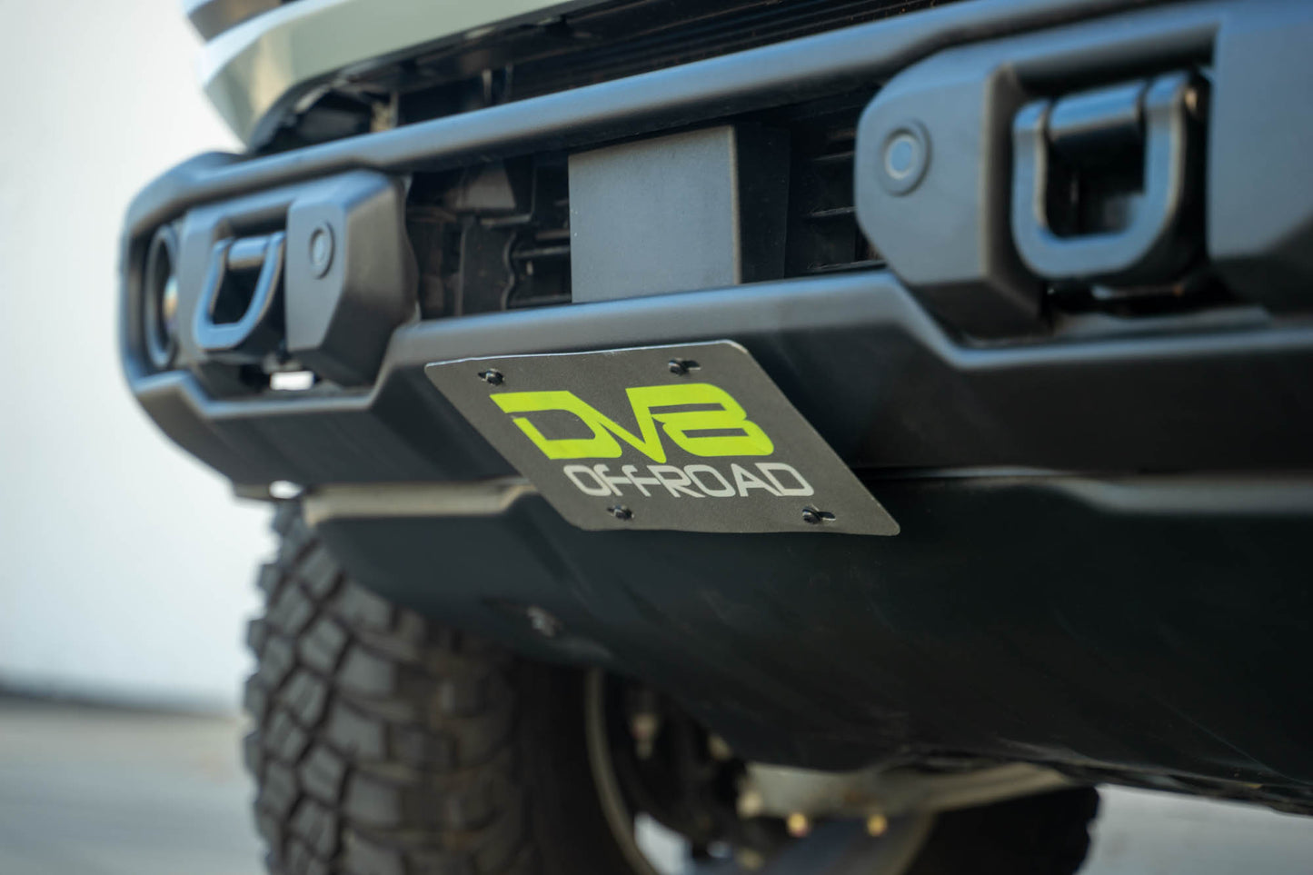 Ford Bronco Capable Bumper Slanted Front License Plate Mount by DV8 Offroad